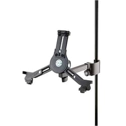 K&M Konig & Meyer 19791.016.55 Tablet/iPad Holder for Microphone Stand - Switch from Landscape to Portrait - Professional Grade for all Musicians - Studio or Remote Home Use - German Made - Black