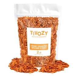 TIVOZY Sesame Sticks Snack, Honey Roast Flavor. Delicious and Fresh Local Honey Roasted Snacks with the Perfect Mix of Sweet and Salty Flavor for Midday Snacking, Office On-The-Go2 Pound.