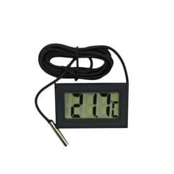 FICEMETOI Fy-10 Black | Mini Digital LCD Thermometer Sensor Hygrometer Gauge Refrigerator Aquarium Monitoring Display Humidity Detector