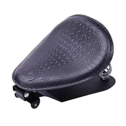 DREAMIZER Motorcycle Seat Cushion Driver Solo Seats with Spring Bracket PU Leather Compatible with Harley Honda Yamaha Kawasaki Sportster Iron 883 1200 Chopper Bobber Cafe Racer-Crocodile Style