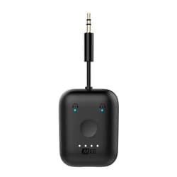 MEE audio Connect Air in-Flight Bluetooth Wireless Audio Transmitter Adapter for up to 2 AirPods/Other Headphones; Works with All 3.5mm Aux Jacks on Airplanes, Gym Equipment, TVs, & Gaming Consoles