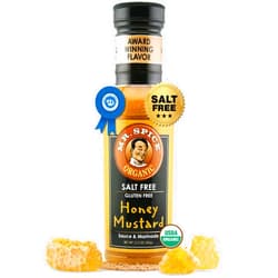 Mr. Spice Organic Honey Mustard Sauce, Salt Free Honey Mustard Dipping Sauce (0 mg/serv), Gluten Free, Low Sodium Sauces for Marinade and Dressing, No Salt Award-Winning Flavor, 13.5 Ounce (Pack of 1)