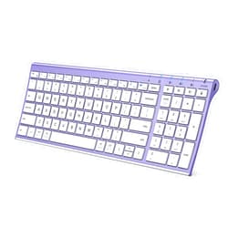 iClever BK10 Bluetooth Keyboard Quiet Typing Multi-Device USB-C Rechargeable – Slim Wireless Keyboard for Mac Windows iPad Office