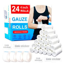KIWAEZS 24 Pack Gauze Rolls Bandages 4 ” x 4.1 yd Premium Quality Lint and Latex-Free Conforming Stretch Designed for Wound Care for Wound Dressing Support(Ideal for Home and car First aid Kits)
