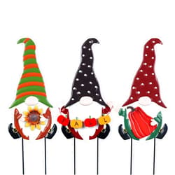 YEAHOME Fall Decorations for Home Outdoor, 3 Pack Gnomes Decorative Garden Stakes for Fall Decor, Autumn Metal Yard Signs for Outside Garden Lawn Porch Thanksgiving Decorations
