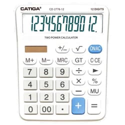 CATIGA Premium Commercial 12-Digit Large Desktop Calculator with Huge 5-Inch LCD Display Screen, Giant Responsive Buttons, Battery and Solar Powered, Perfect for Home/Office Accounting Finance Use, CD-2776