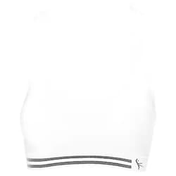 Llirre Sports Bras for Women High Impact Support Racerback Crop Tank Tops Workout Yoga Bra Wirefree Running Gym Underwear White Medium