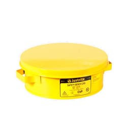Justrite 10291 Steel Bench Can, 2L Capacity, Yellow