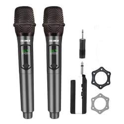 Talomen Wireless Microphone,Professional Dual Handheld Cordless Dynamic Mic System with Rechargeable Receiver(160 Ft),Karaoke Microphone Set for Singing,Karaoke,Wedding,DJ,Party,Speech,Church,K60-2