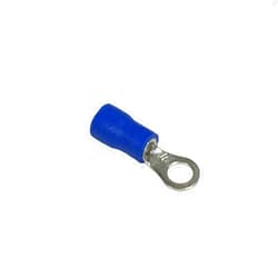 Remington Industries Ring Terminals, PVC Insulated, 14-16 AWG Gauge Wire, #6 Stud Size, Blue, 10 Pcs