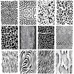 Zonon 12 Pieces Leopard Stencils Animal Cheetah Stencils Reusable Snakeskin Painting Template for Bleaching Shirts Baking DIY Crafts Wall(5.9 x 8.3 Inch)