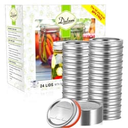 Dalzom® 48Pcs Canning Lids with Rings Wide Mouth, Premium Mason Jar Lids with Bands/Rings for Wide Mouth Ball, Kerr Jars - Food Grade Material, 100% Fit & Airtight for Wide Mouth Mason Jars