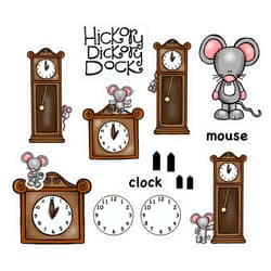 Story Time Felts Hickory Dickory Dock 16 PRECUT Felt Figure for Felt/Flannel Board Plus Activity Pages Nursery Rhyme Stories Story Set for Toddlers Preschool
