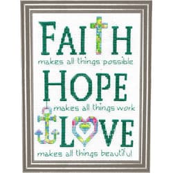 Design Works Crafts Cross Stitch Kit, Faith (14 Count)