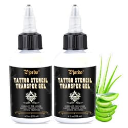 Pjordo 2PCS Tattoo Stencil Transfer Gel Solution, 8oz Tattoo Transfer Gel for Stickers Paper, Stencil Magic Cream for Tattoo Artists & Beginners, Temporary Supplies
