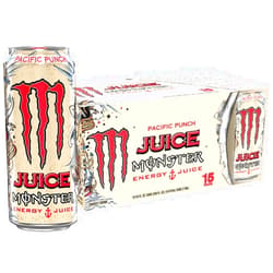 Monster Energy Juice Monster Pacific Punch, Energy + Juice, Energy Drink, 16 Ounce (Pack of 15)