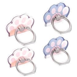 JCSMARTEC 4Pack Cute Phone Ring Holder, JCSMARTEC Cats Paw Animal Footprint 360 Rotation Universal Finger Ring Stand Kickstand Grip Mount for Cellphones and Tablets (Cat Paw)