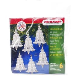 The Beadery BOK-7283 Holiday Beaded Ornament Kit, Crystal and Pearl Bell