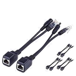 10Gtek POE Splitter Cable and Injector 100Mb/s, NOT for 802.3af, for Non-POE Switch/Device Application only (4-Pack)