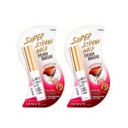 KISS i-Envy by KISS Super Strong Hold Eyelash Adhesive, Waterproof Long-Lasting Strip Lash Glue, Natural-Looking Allergy & Latex Free with Brush Applicator (Clear, 2 Pack)