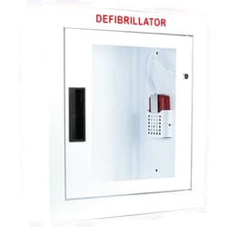 CUBIX SAFETY Semi-Recessed, Alarmed AED Cabinet, Large. Fits All Defibrillators on The Market. Measures 16