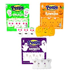 Blair Candy Halloween Peeps Candy Bundle - 3 Pack of Marshmallow Peep's - Perfect Halloween Candy, Fall Candy, Trick Or Treat Candy - Pumpkins, Ghosts, and Skulls - 15 Ounces Per Package