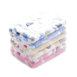 Luciphia 1 Pack 3 Blankets Super Soft Fluffy Premium Cute Elephant Pattern Pet Blanket Flannel Throw for Dog Puppy Cat Blue/Pink/Yellow Small(23x16 inch)