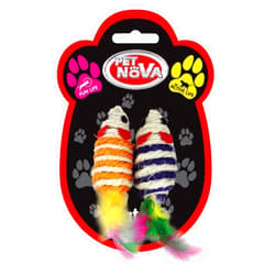 Pet Nova Cat Toy Mouse Set 2pcs 7x3cm, CAT-SISALMOUSESET-7