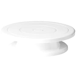 Yuixoseu Cake Stand, 11 Inch Rotating Cake Turntable, Turns Smoothly Revolving Baking Supplies Cake Turntable for Baking Cupcake Cookie Muffin (White)
