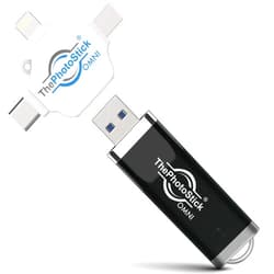 ThePhotoStick® Omni 128GB - Secure Photo & Video Backup and Transfer | Digital File Organization | USB & Multiport Connection for Phones, Tablets and Computers | Portable Memory | External Storage