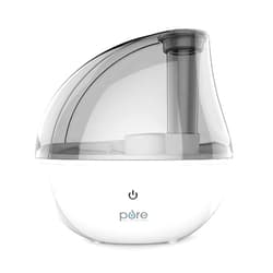 Pure Enrichment MistAire Silver Ultrasonic Cool Mist Humidifier for Bedroom, Office, Nursery & Indoor Plants - Lasts Up to 25 Hours, Whisper-Quiet Operation, Optional Night Light, & Auto Shut-Off