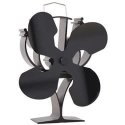VODA New designed 4 Blades Heat Powered Stove Fan for Wood/Log Burner/Fireplace(Black)