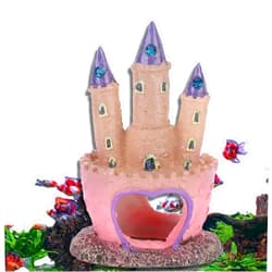 HERCHR Castle Aquarium Decoration for Freshwater and Saltwater Fish Tanks Ornament Aquarium Decorations, PINK Aquarium Resin Castle Decoration Fish Tank Castle Cave Hideouts House Plants Supplies Accessories