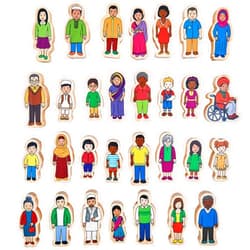 The Freckled Frog - FF420 My Family - Set of 30 - Ages 1+ - Inclusive Wooden Blocks for Toddlers – Includes Grandparents, Moms, Dads and Children Around the World - Double-Sided