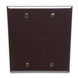 Leviton 85025 2-Gang No Device Blank Wallplate, Standard Size, Thermoset, Box Mount, Brown