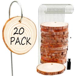 Wanwanzi 20Pcs Wooden Plant Labels with Marker Pen - Natural Wood Garden Markers, Plant Sign Tags for Flowers, Herbs, Potted Plants - Includes Stainless Steel Stakes & Waterproof Pen
