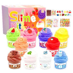 Vulvv Super Clay Slime DIY Soft & Squishy Clay Scented Slime Sensory Clays, DIY Slimes for Girls and Boys, Super Soft Non-Sticky, Party Favors and Birthday Gift (10 Colors)