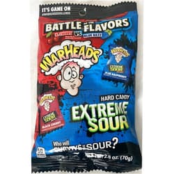 impact confections WarHeads extreme sour battle of the flavors B. cherry vs Blue Razz 2.5 oz (pack of 2)