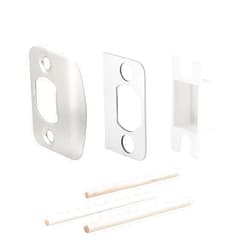 MOSECYOU Standard Door Lock Strike Plate with Spacer Shim, Door Latch Restorer, Universal Security Striker, Repair Kits to Fix Door won’t Latch in (Satin Nickel)