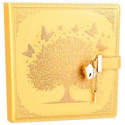 MINICAGIE CAGIE Diary with Lock and Keys for Girls Heart-Shaped Lock Journal for Women, Square Leather Journal with Lock Key Gift for Girls Women Wife 256 Pages, Brown