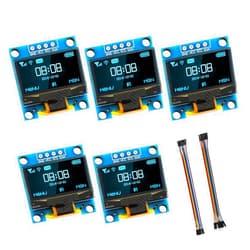EPLZON 5 Pack 0.96 inch OLED IIC Display Module 128x64 Pixel Mini Self-Luminous Display Screen Board for Arduino Projects Raspberry Pi with Wire(Blue)