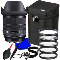 Ultimaxx Essential Accessory Bundle + Sigma 24-70mm f/2.8 DG OS HSM Art Lens for Canon EF (International Version) + 4PC Macro Close-Up Filter Kit, Protective UV Filter, Cap Keeper & More (14pc Bundle)