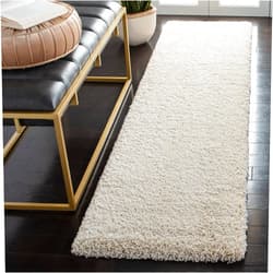 SAFAVIEH Milan Shag Collection Runner Rug - 2' x 6', Ivory, Solid Design, Non-Shedding & Easy Care, 2-inch Thick Ideal for High Traffic Areas in Living Room, Bedroom (SG180-1212)