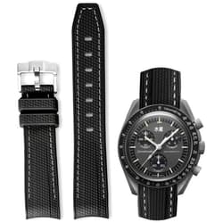 HEYOZURY Watch Bands for Omega X Swatch Moonswatch Watch 20mm Curved Rubber Strap Silicone Watch Band Men Women Replacement Bracelet Omega MoonSwatch Speedmaster No Gap Strap