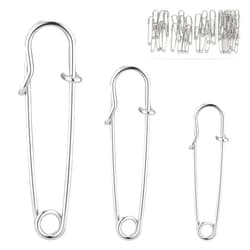 WISYOK 48 Pcs Heavy Duty Safety Pins Assorted Sizes 2'', 2.8'', 3'', Large Safety Pins, Pack of 48 Strong & Sturdy Bulk Pins, for Clothes, Blankets, Crafts, Kilts, Stainless Steel Wire Extra Sturdy