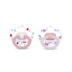 NUK | Orthodontic Pacifiers | Pink-Powder Pink | 6-18 Months | Best Pacifier for Breastfed Babies | BPA Free | Shaped to Soothe Just Like Mom | 2-Pack