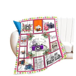 Yowecso Camera Blanket Super Soft Cozy Vintage Old Fashioned Photo Cameras Lover Throw Blanket for Kids Girls Boys Women Adults Lightweight Flannel Fleece Fuzzy Bedding Gifts for Sofa Couch 50