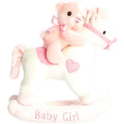 Ebba Aurora® Melodious Musicals! Baby Girl Rocking Horse™ Baby Stuffed Animal - Musical Entertainment - Engaging Play - Pink 12 Inches