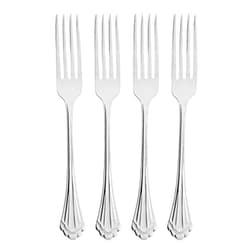 Oneida Marquette Fine Flatware Salad Forks, Set of 4, 18/8 Stainless Steel, Silverware Set, Dishwasher Safe, Silver