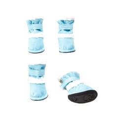 Pet Life Shearling Duggz Dog Shoes, Blue/White, Medium